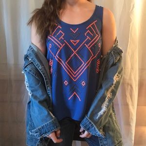 Daytrip Buckle Chiffon Razorback Tank